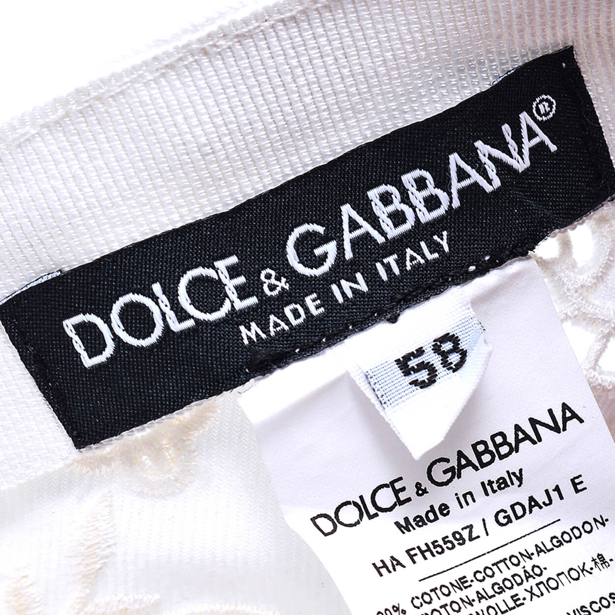 Dolce & Gabbana - Cotton Blend Eyelet Lace Baseball Hat In White Size 58